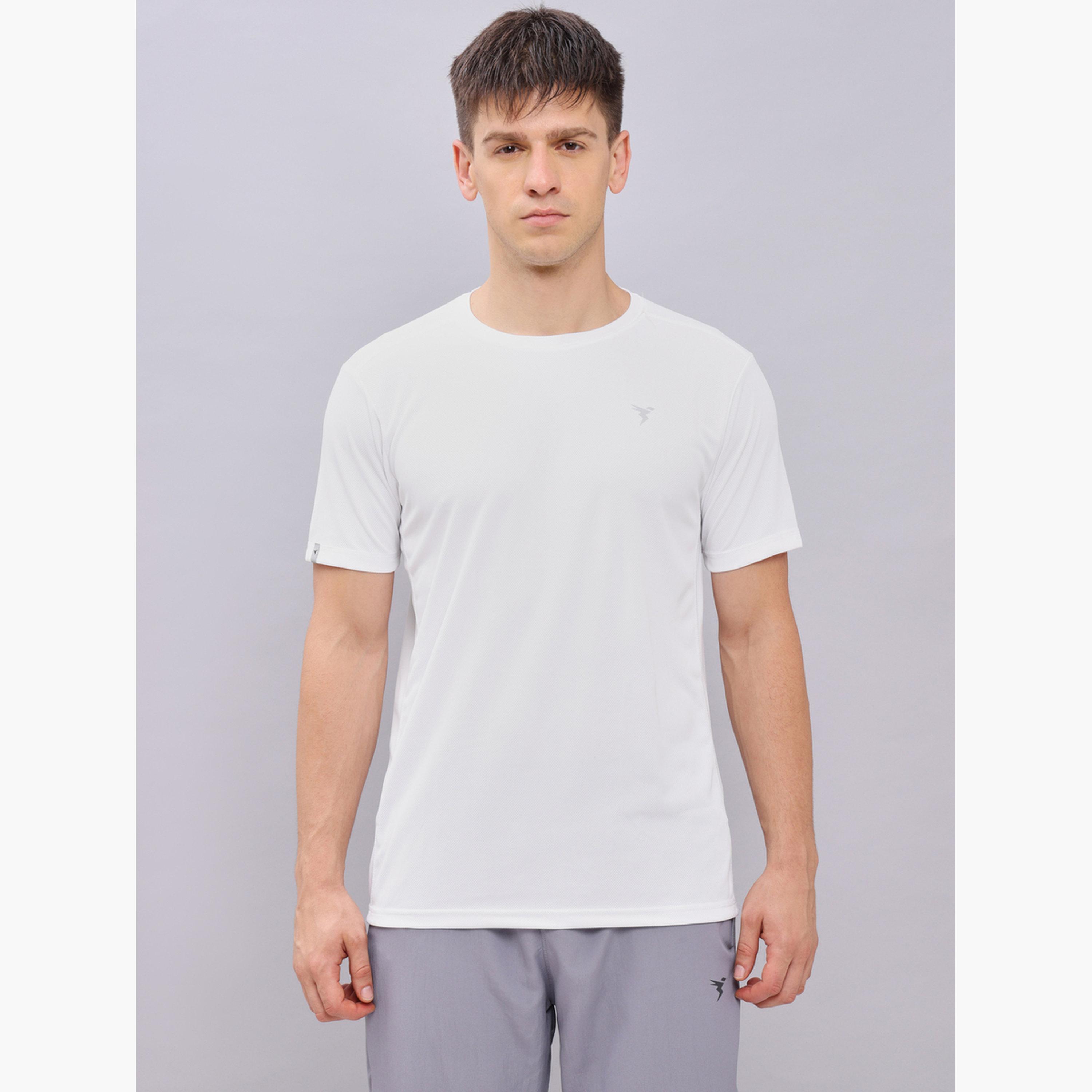 Technosport Men Solid Slim Fit Crew Neck T-Shirt-men-clothing-sportswearandactivewear-tshirtsandpolos-image-1