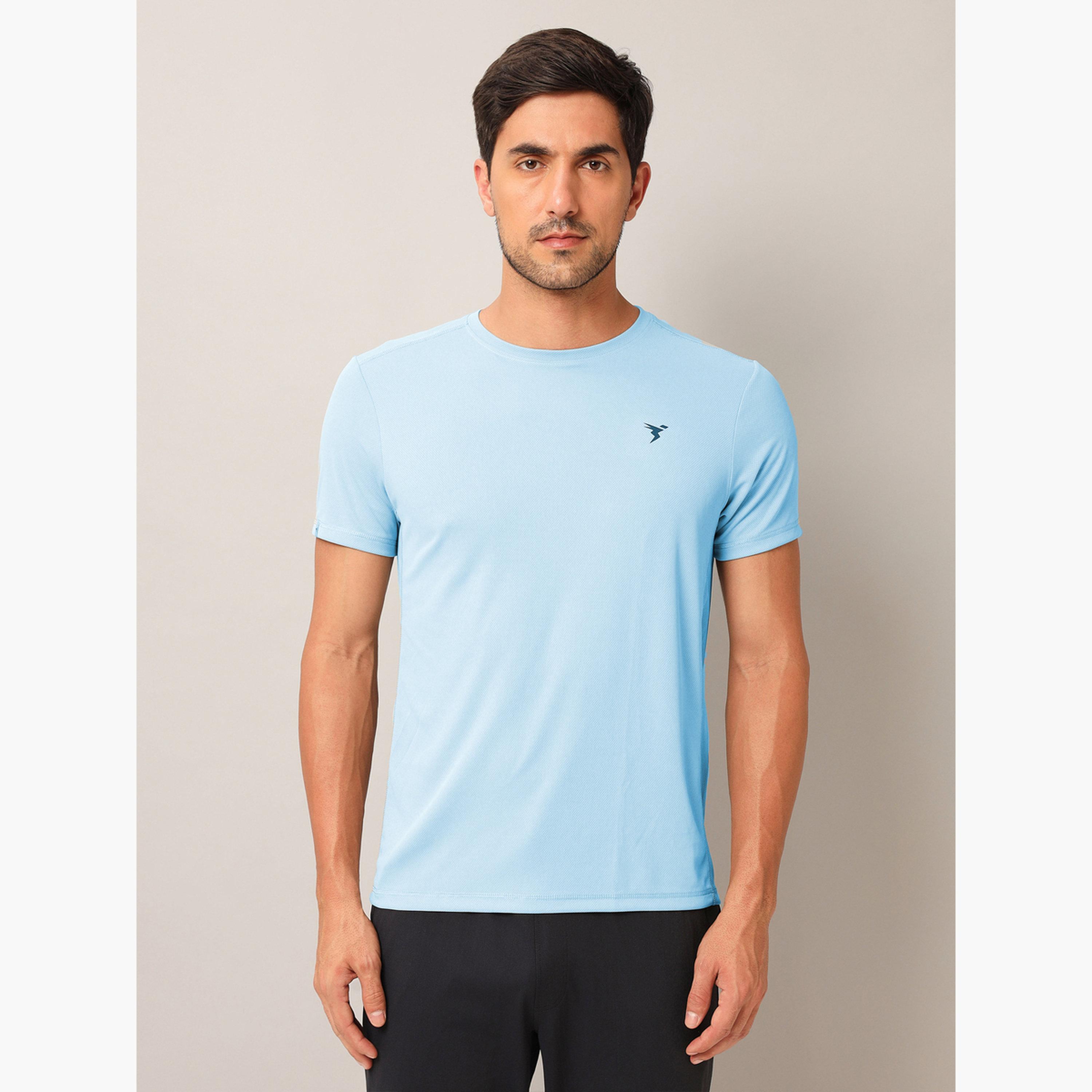 Technosport Men Solid Slim Fit Crew Neck T-Shirt-men-clothing-sportswearandactivewear-tshirtsandpolos-image-1