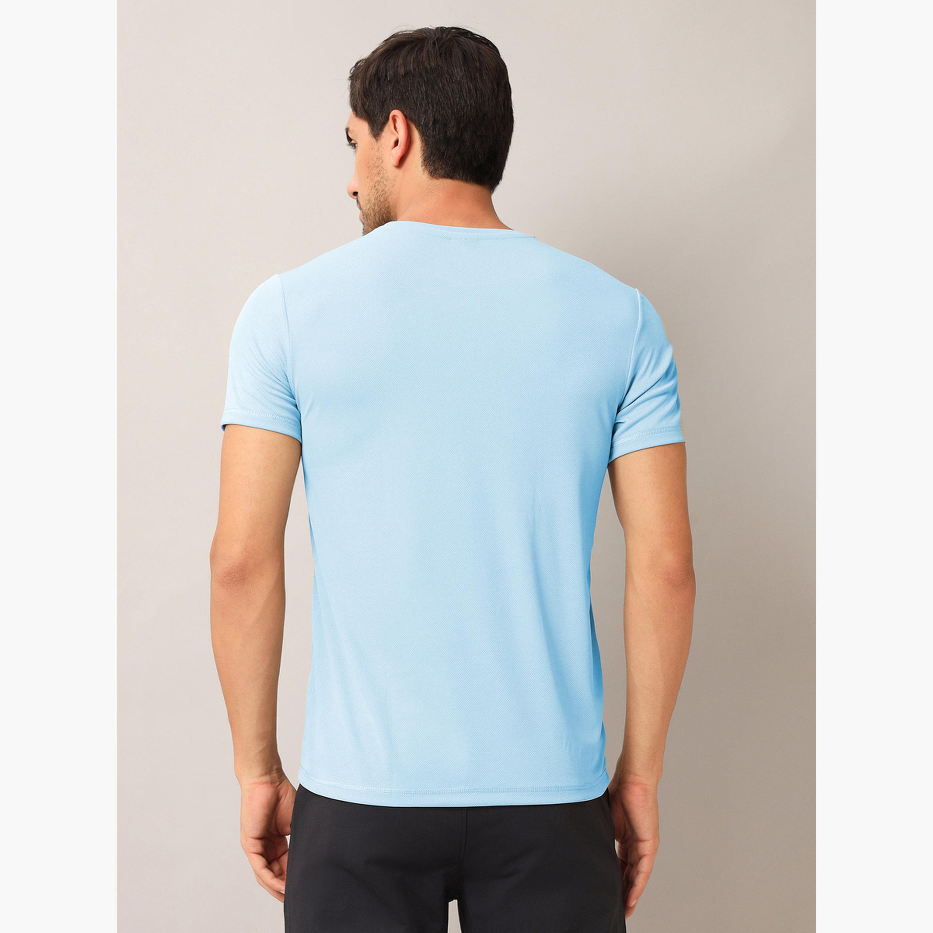 Technosport Men Solid Slim Fit Crew Neck T-Shirt-men-clothing-sportswearandactivewear-tshirtsandpolos-image-4