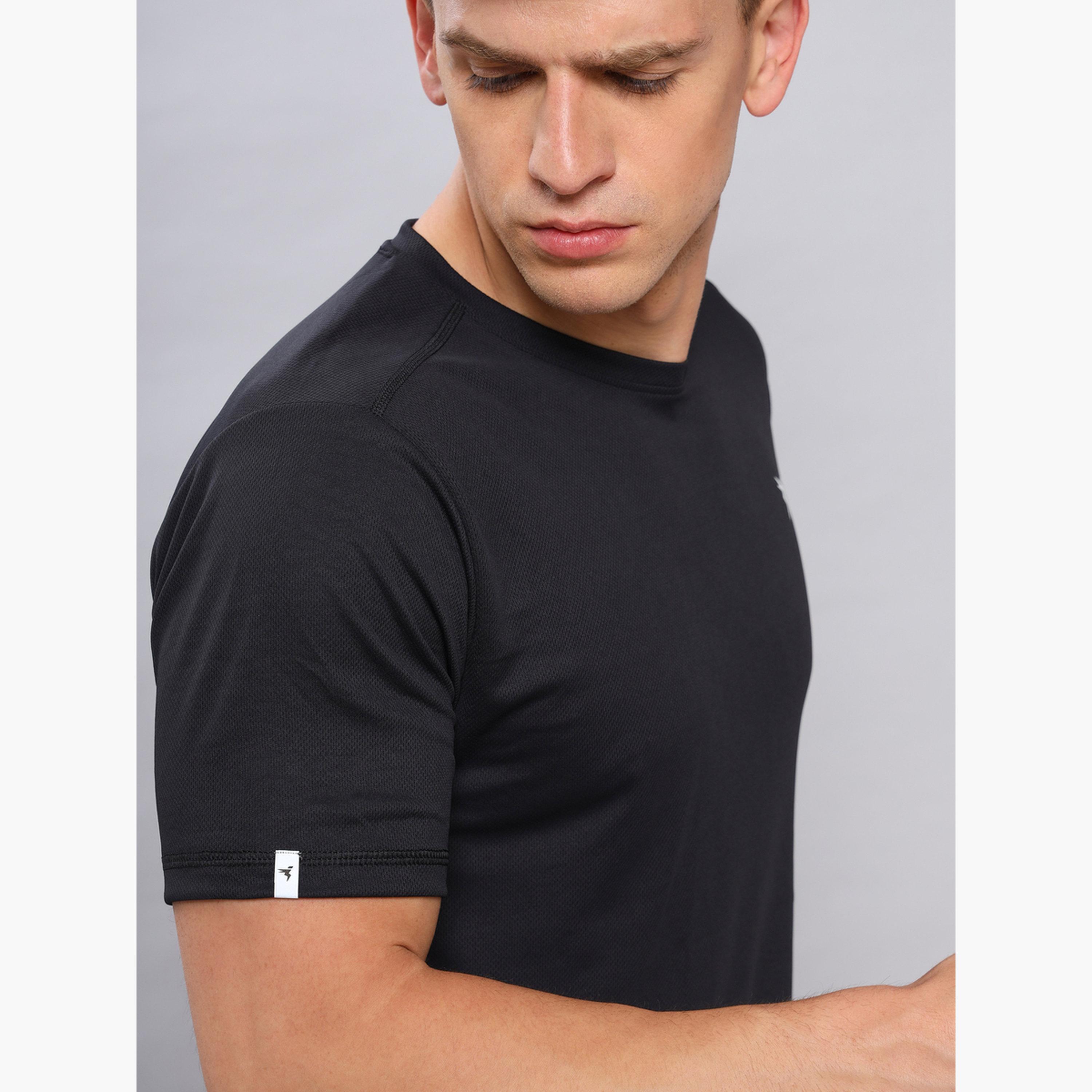 Technosport Men Solid Slim Fit Crew Neck T-Shirt-men-clothing-sportswearandactivewear-tshirtsandpolos-image-4