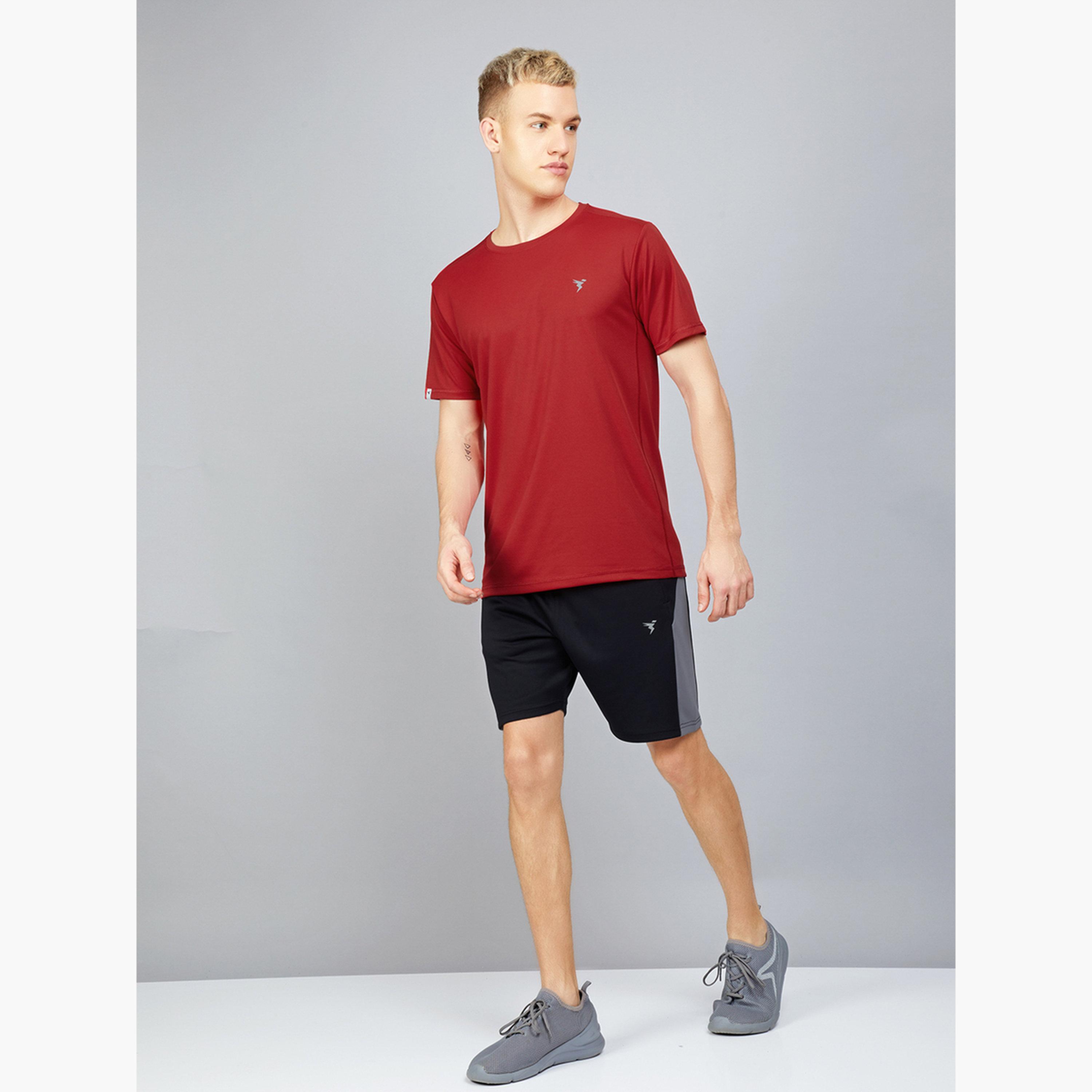 Technosport Men Solid Slim Fit Crew Neck T-Shirt-men-clothing-sportswearandactivewear-tshirtsandpolos-image-2