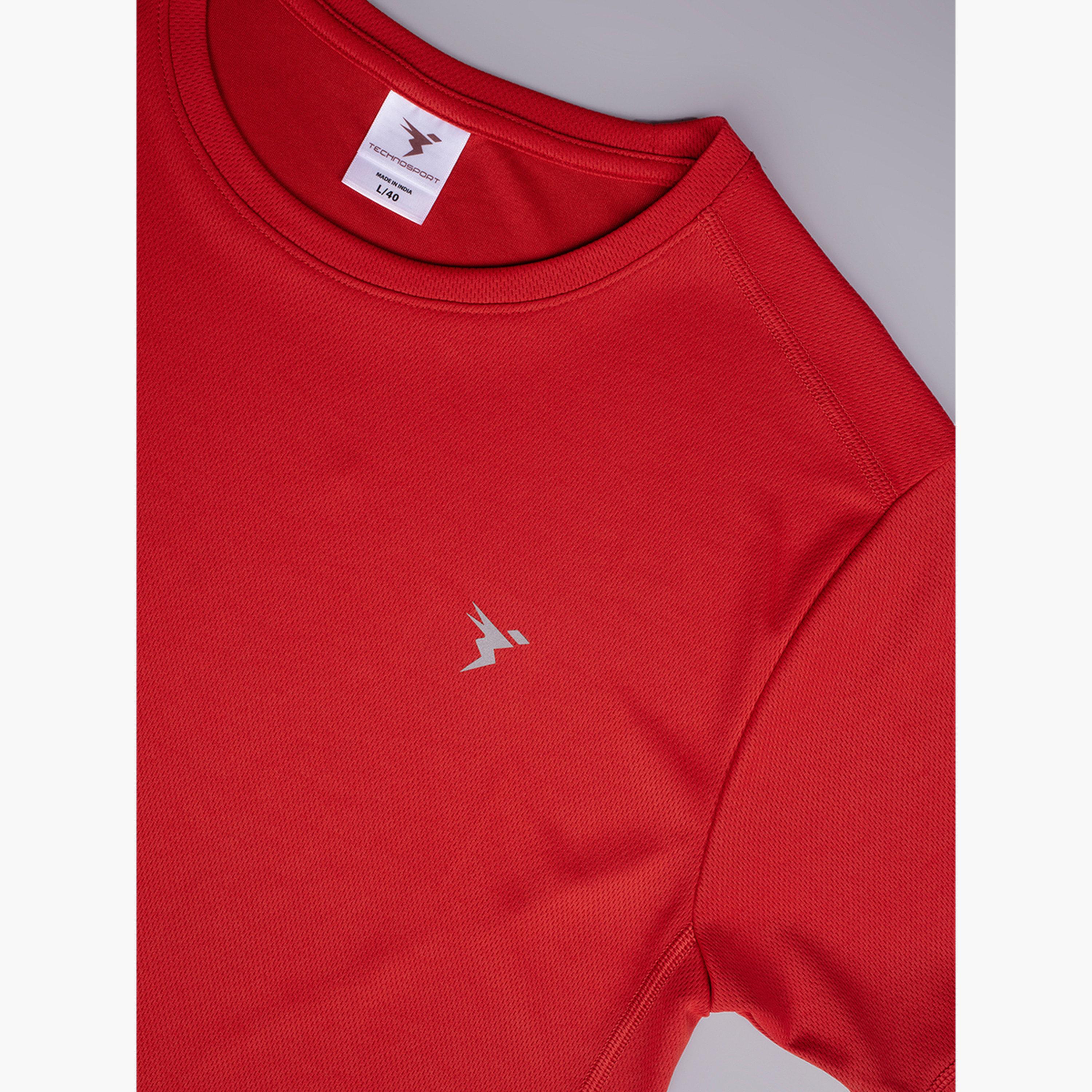 تيشيرت سادة بياقة مستديرة قصة ضيقة-men-clothing-sportswearandactivewear-tshirtsandpolos-image-3