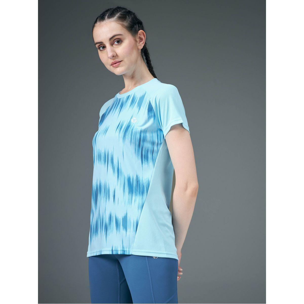 Technosport Women Blue Raglan Sleeve Slim Fit Top-women-clothing-sportswearandactivewear-tshirtsandvests-image-1