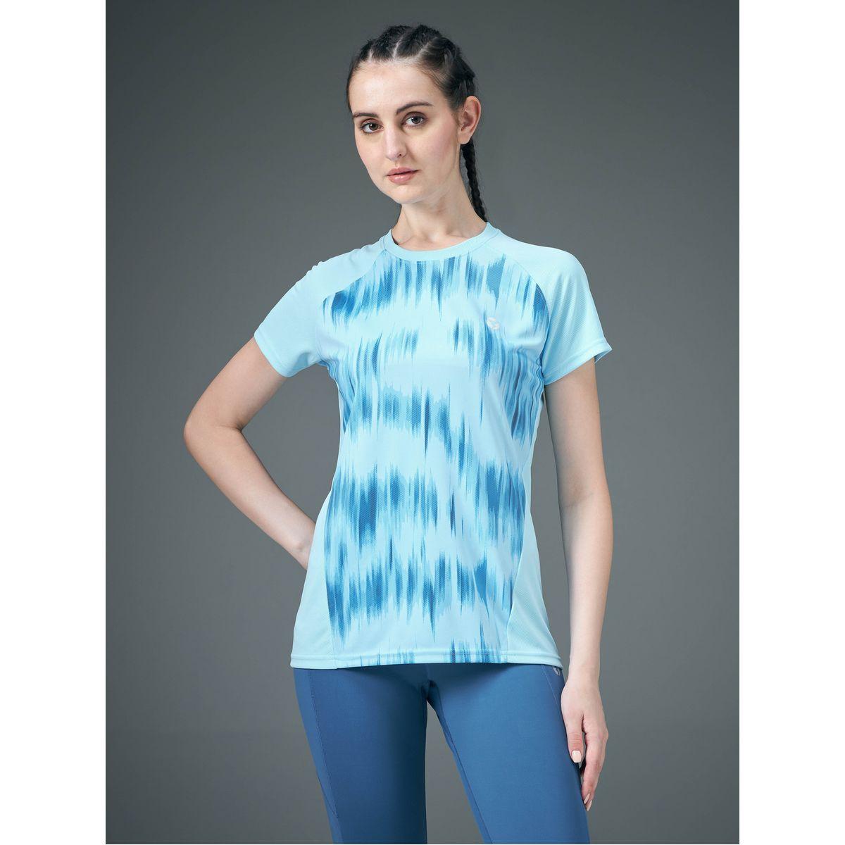 Technosport Women Blue Raglan Sleeve Slim Fit Top-women-clothing-sportswearandactivewear-tshirtsandvests-image-2