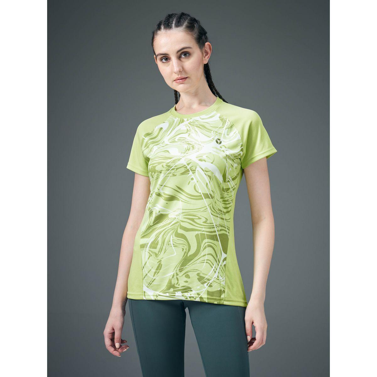 Technosport Women Green Marble Print T-Shirt-women-clothing-sportswearandactivewear-tshirtsandvests-image-4