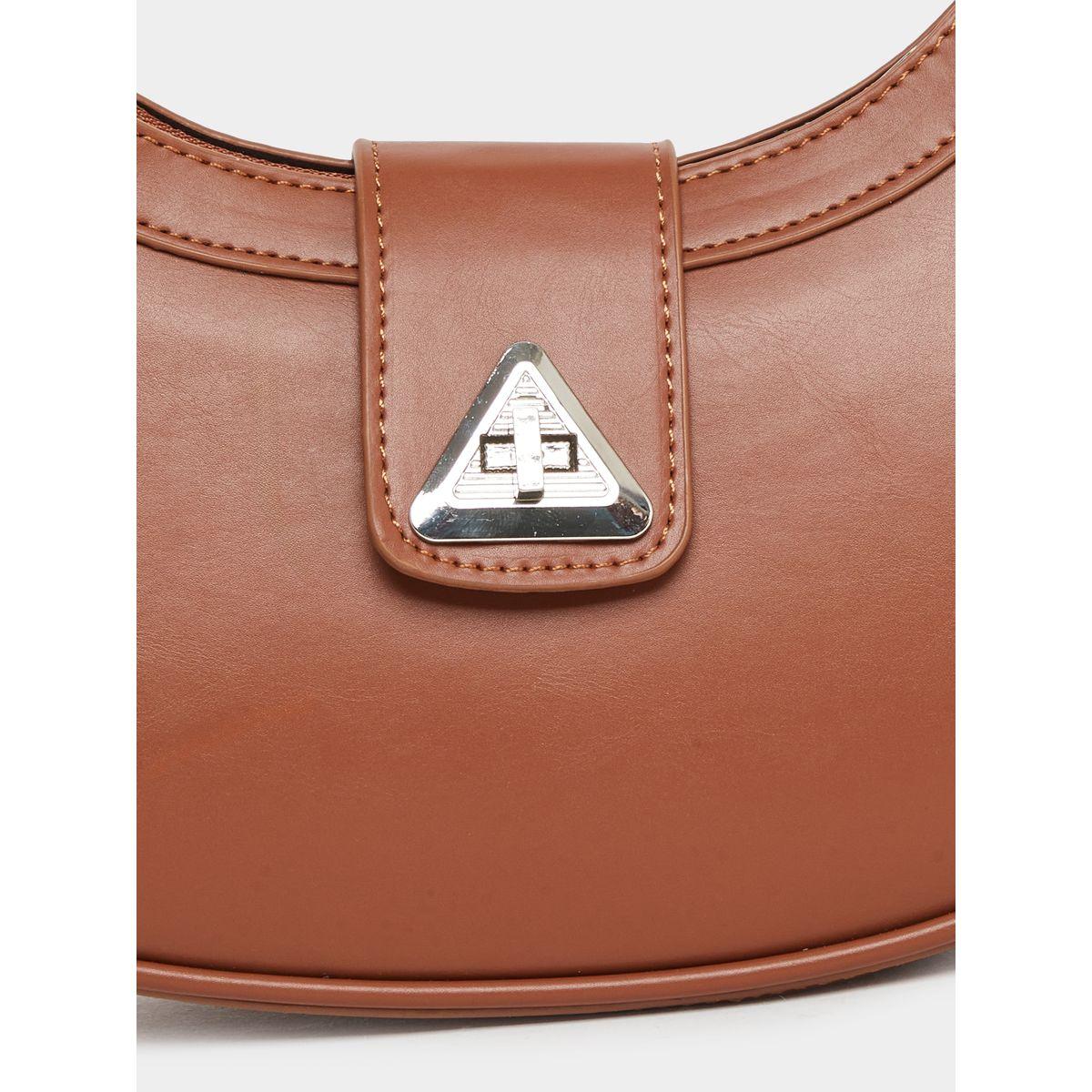 Styli Triangle Metal Shoulder Bag with Zip Closure-women-bagsandwallets-handbags-image-2