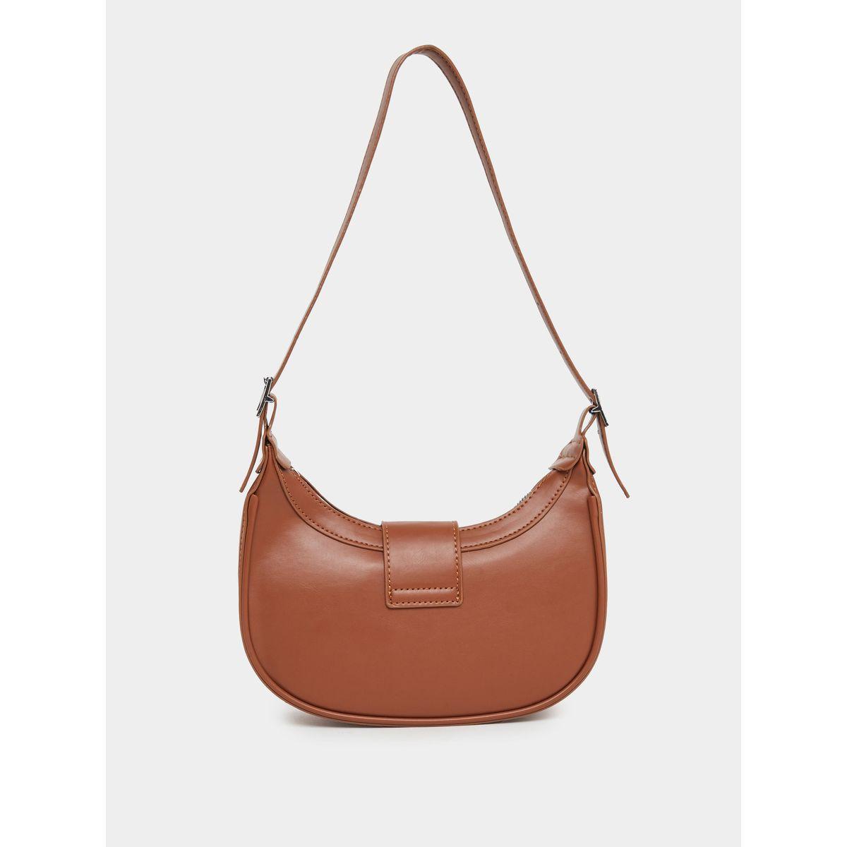 Styli Triangle Metal Shoulder Bag with Zip Closure-women-bagsandwallets-handbags-image-3