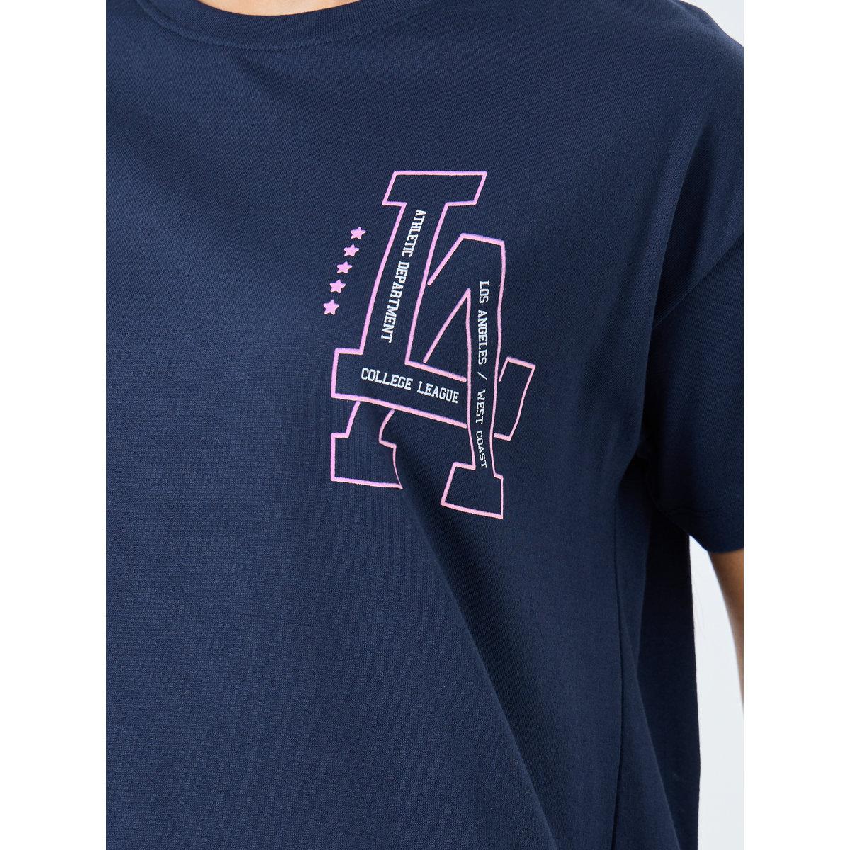 Styli LA Graphic Dropped Shoulder T-Shirt and Pyjama Set-women-clothing-nightwear-pyjamas-longsets-image-4
