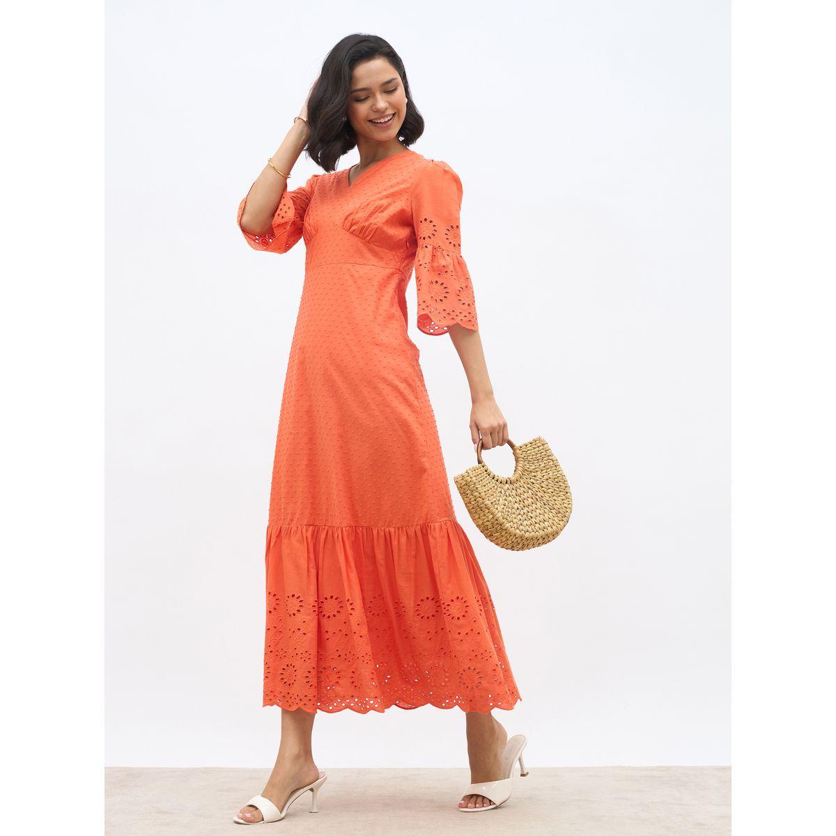 فستان طويل بنسيج شيفلي-women-clothing-dresses-image-1