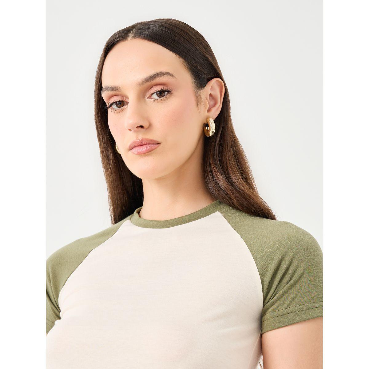Styli Color Block Raglan Sleeve Slim Fit T-Shirt-women-clothing-tshirts-image-3