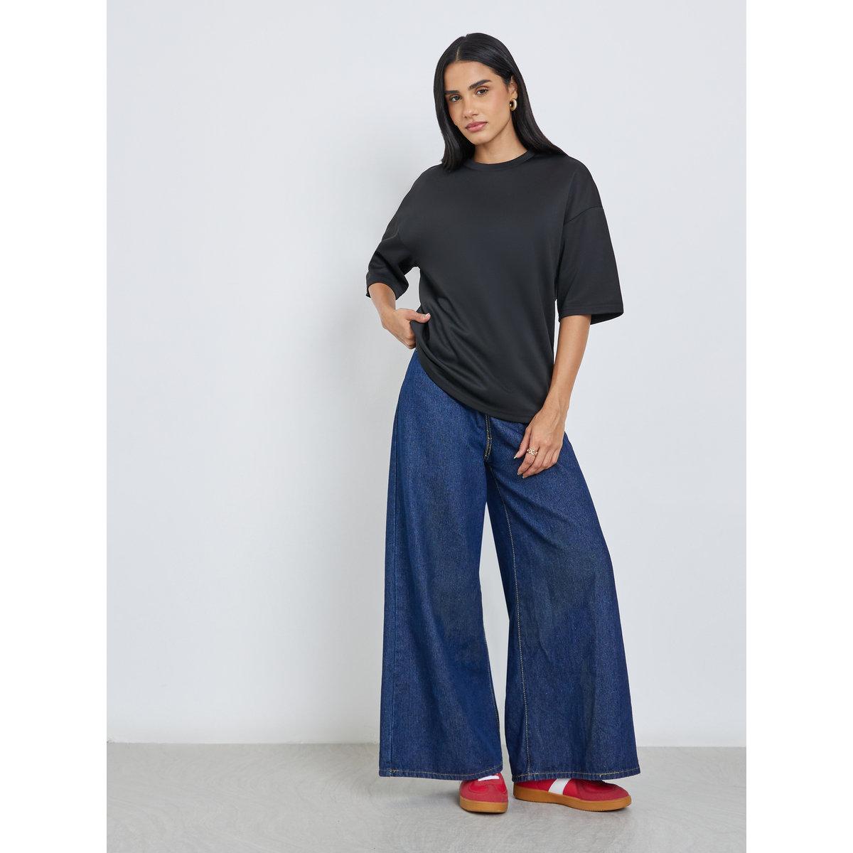 Styli Solid Short Sleeve Oversized T-Shirt-women-clothing-tshirts-image-2