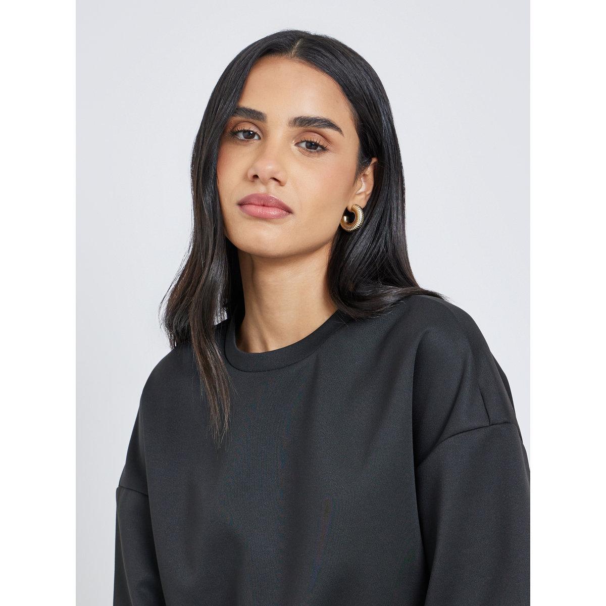 تيشيرت فضفاض سادة بأكمام قصيرة-women-clothing-tshirts-image-2