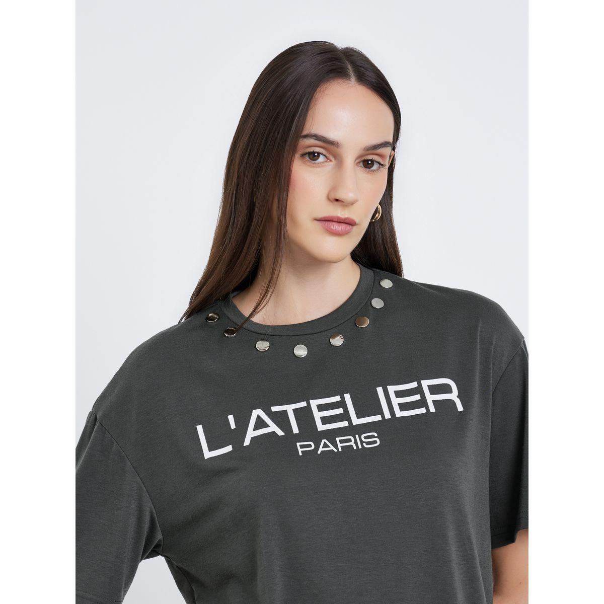 Styli Women Charcoal Studded Oversized T-Shirt-women-clothing-tshirts-image-4