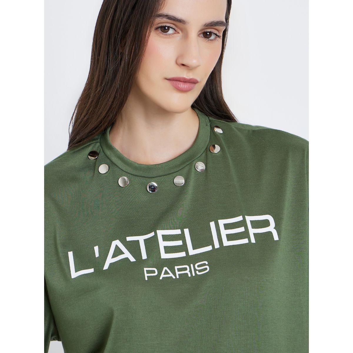Styli Women Green Studded Oversized T-Shirt-women-clothing-tshirts-image-3
