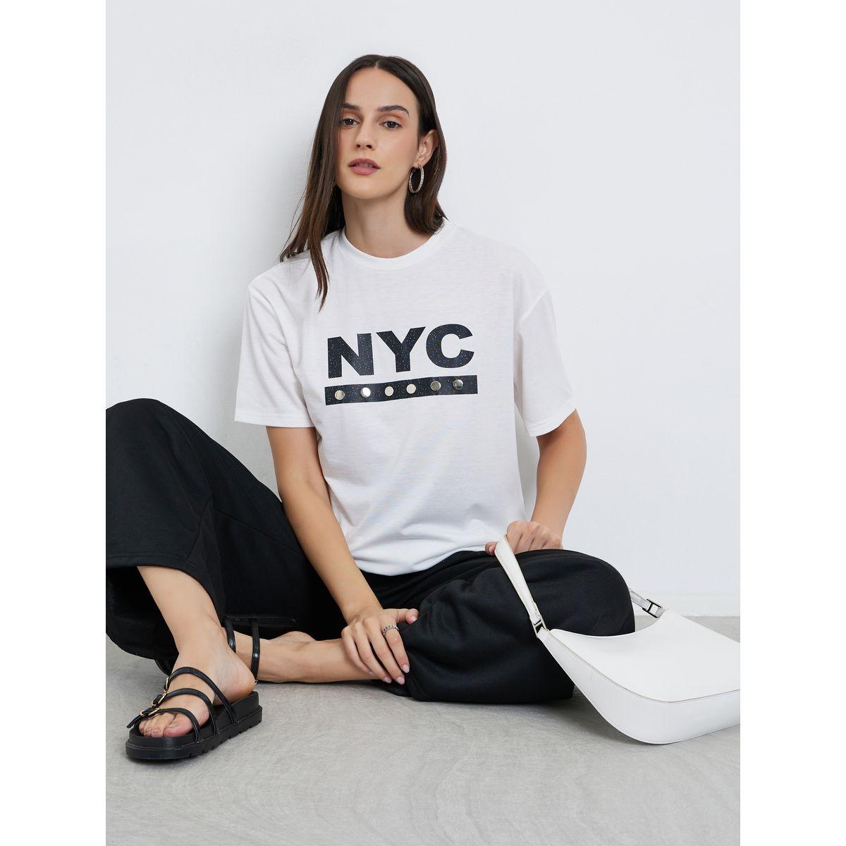 تيشيرت فضفاض بطبعة نيويورك-women-clothing-tshirts-image-1