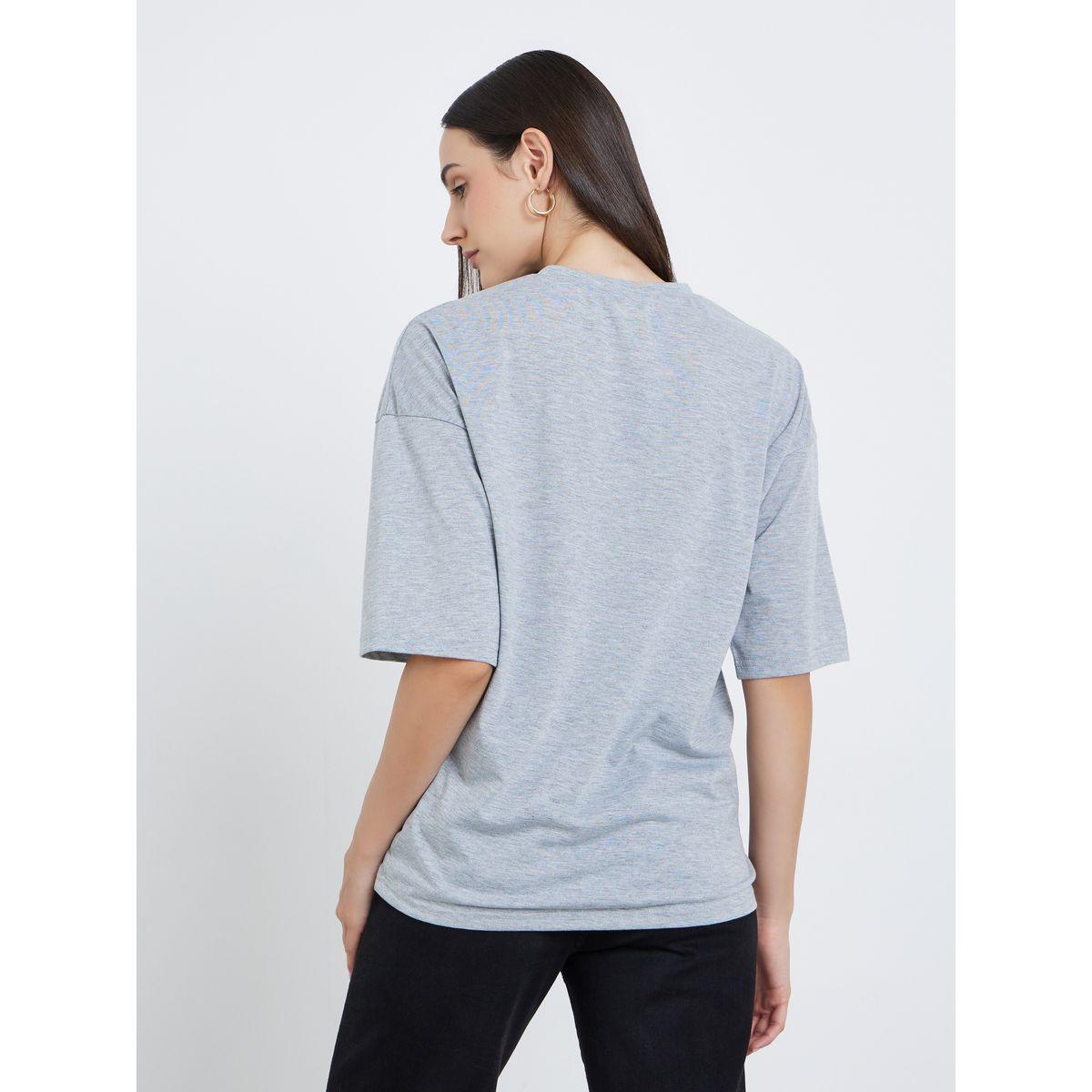 Styli Women Grey Slogan Print Oversized T-Shirt-women-clothing-tshirts-image-4