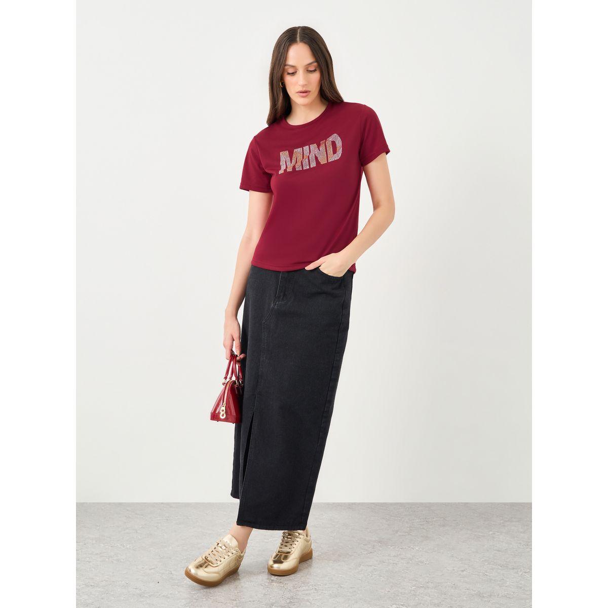 Styli Women Red Slogan Print T-Shirt-women-clothing-tshirts-image-2