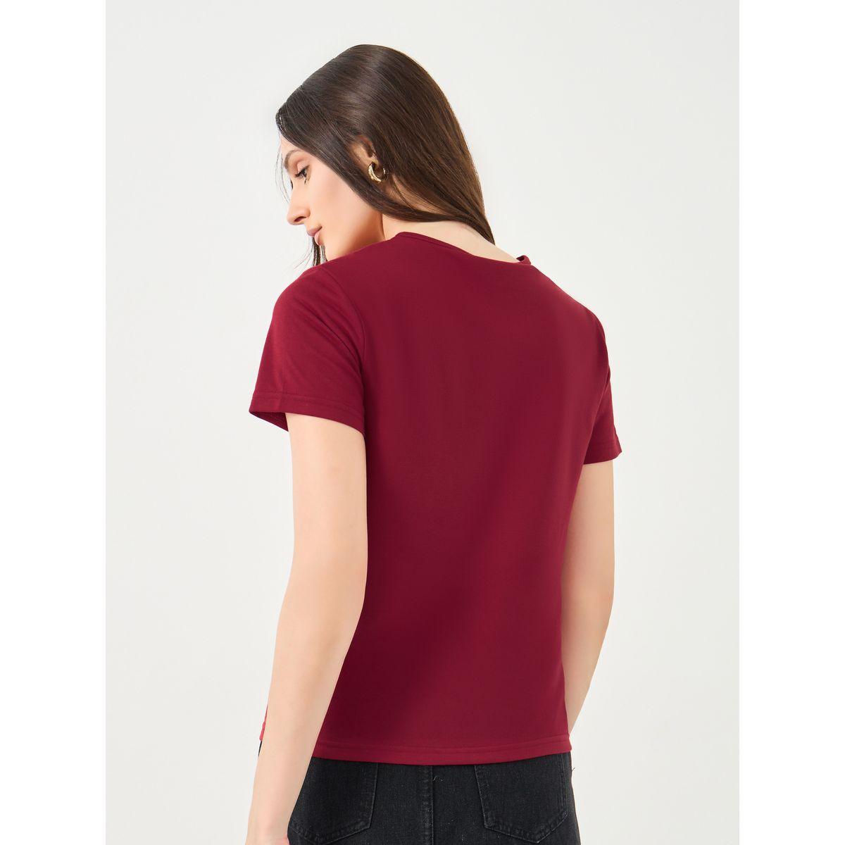Styli Women Red Slogan Print T-Shirt-women-clothing-tshirts-image-4