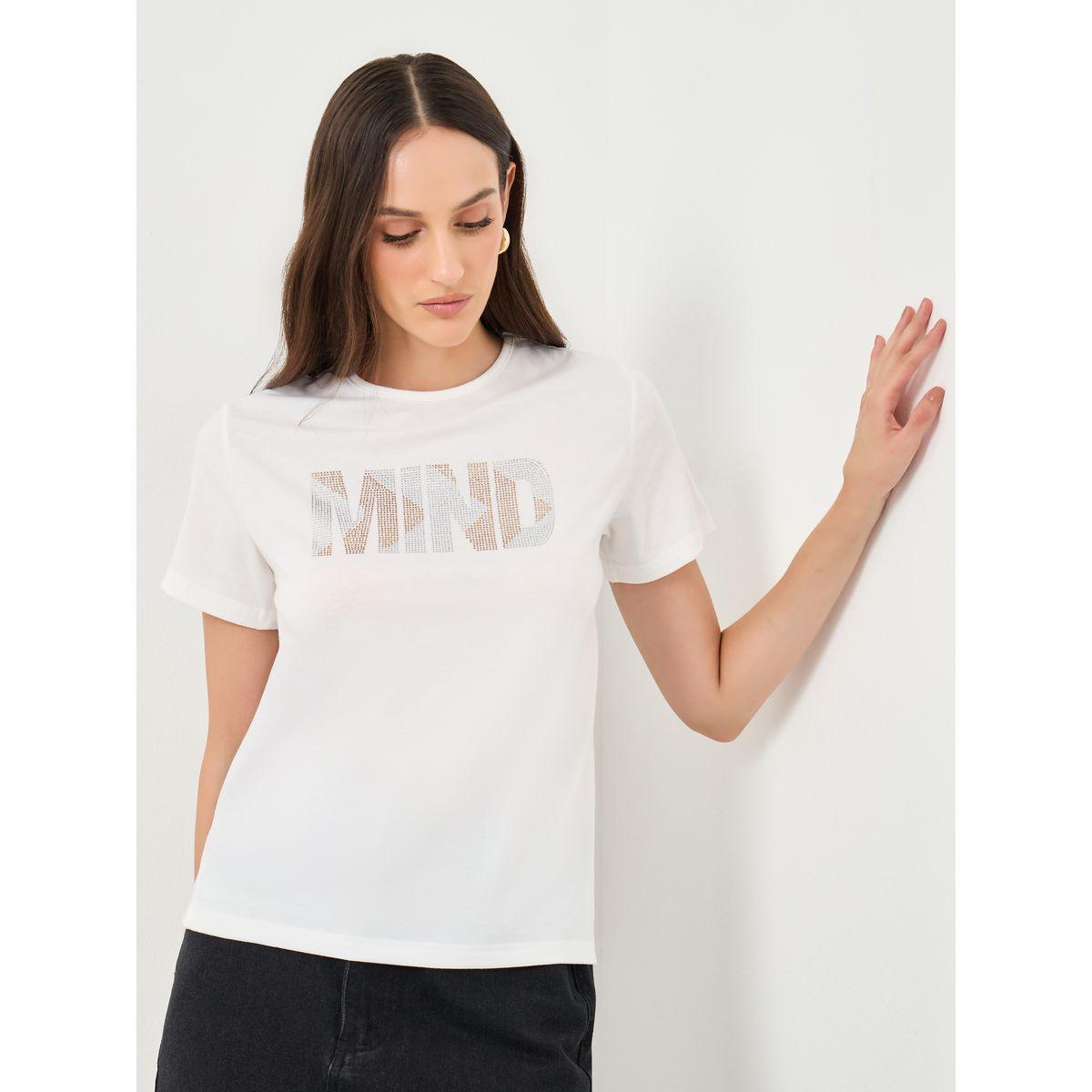 Styli Women White Slogan Print T-Shirt-women-clothing-tshirts-image-1