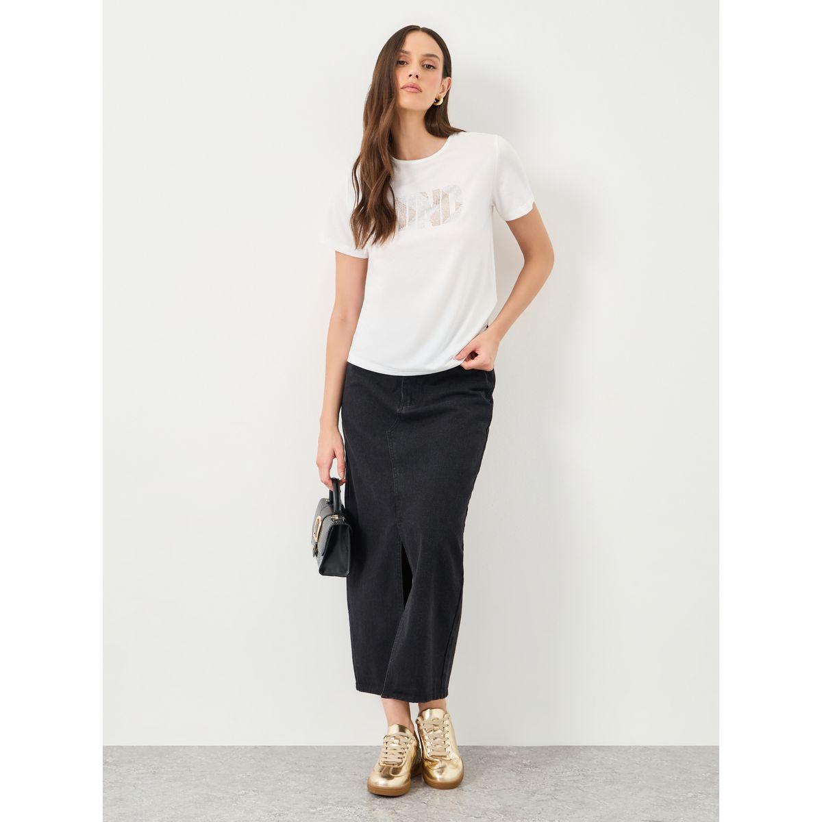 Styli Women White Slogan Print T-Shirt-women-clothing-tshirts-image-2