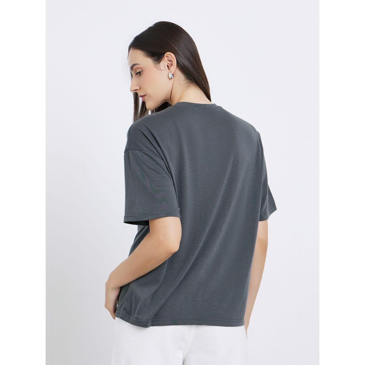 Styli Women Charcoal Graphic Print Oversized T-Shirt-women-clothing-tshirts-image-5