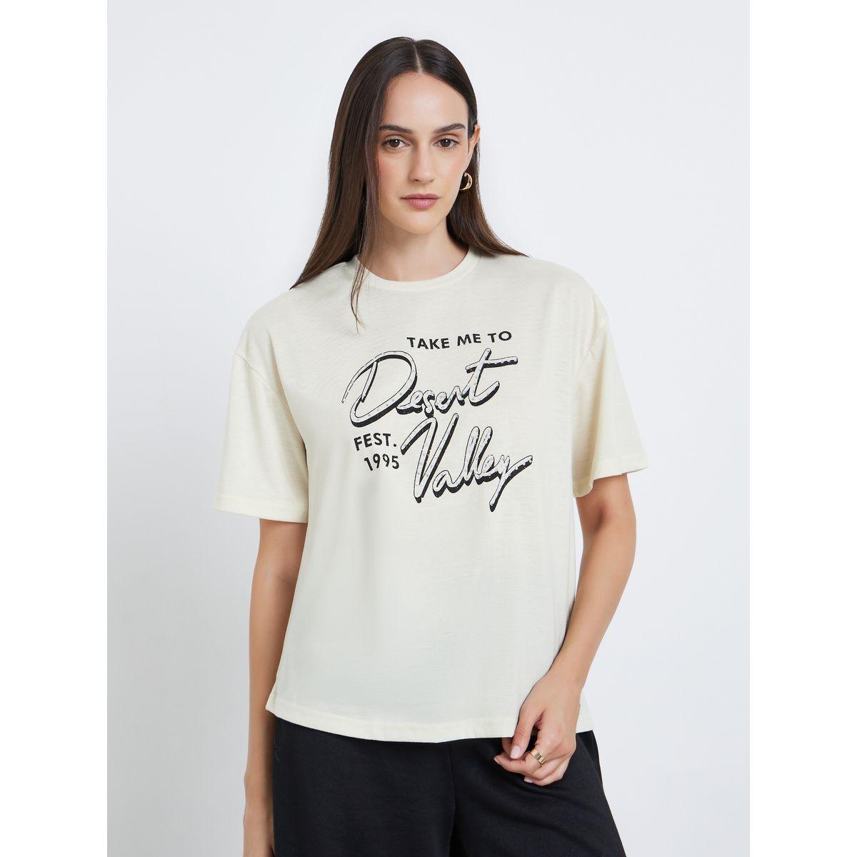 Styli Women Yellow Graphic Print Oversized T-Shirt-women-clothing-tshirts-image-3