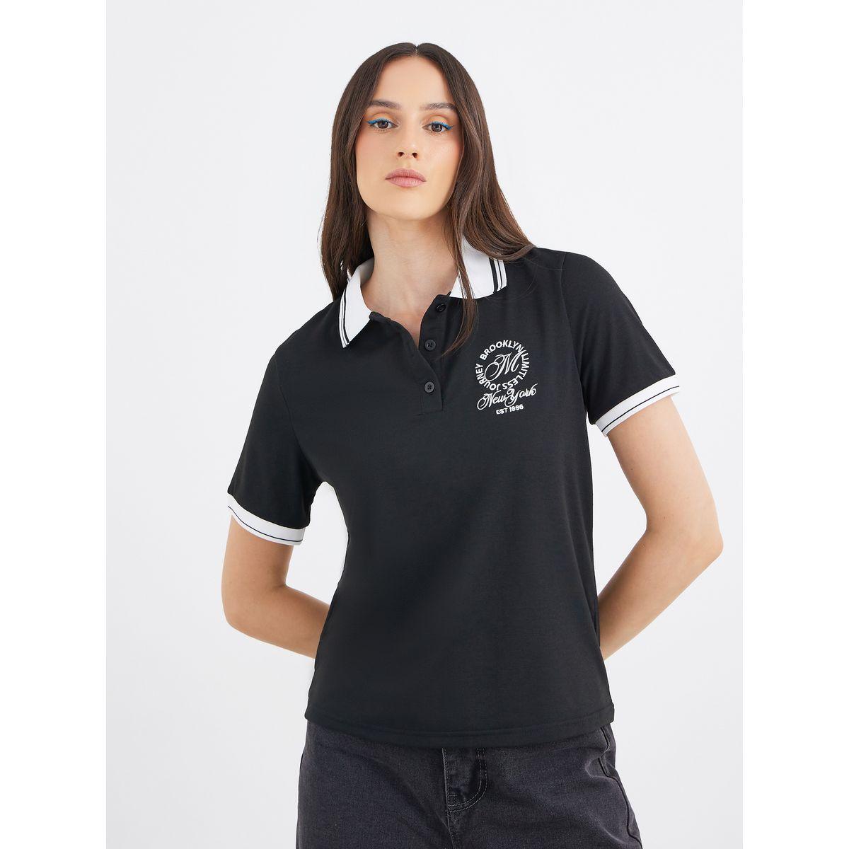 تيشيرت بياقة بولو وتفاصيل مُطرّزة-women-clothing-tshirts-image-3