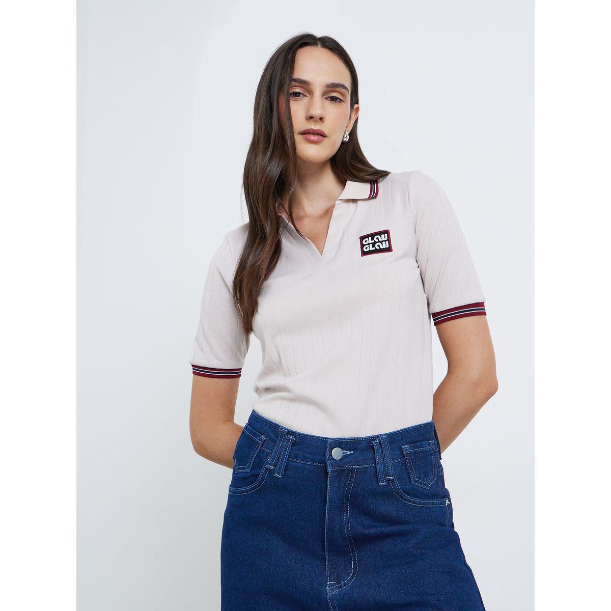 تيشيرت بولو بتفاصيل مُتباينة-women-clothing-tshirts-image-3