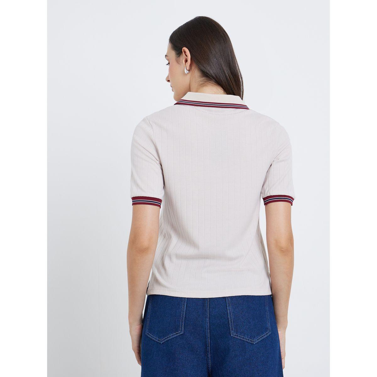 تيشيرت بولو بتفاصيل مُتباينة-women-clothing-tshirts-image-5