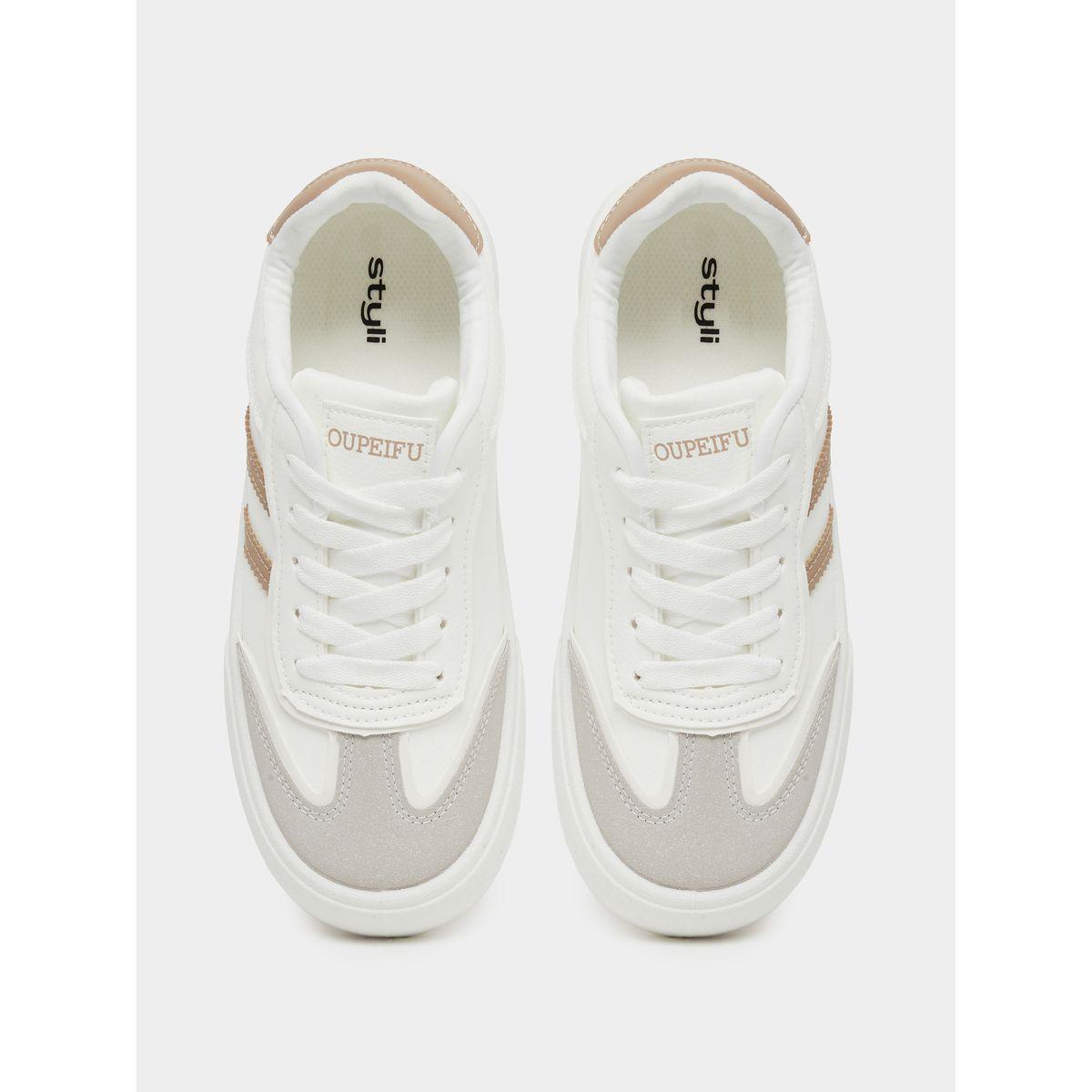 Styli Striped Lace Up Sneakers-women-shoes-sneakers-image-5
