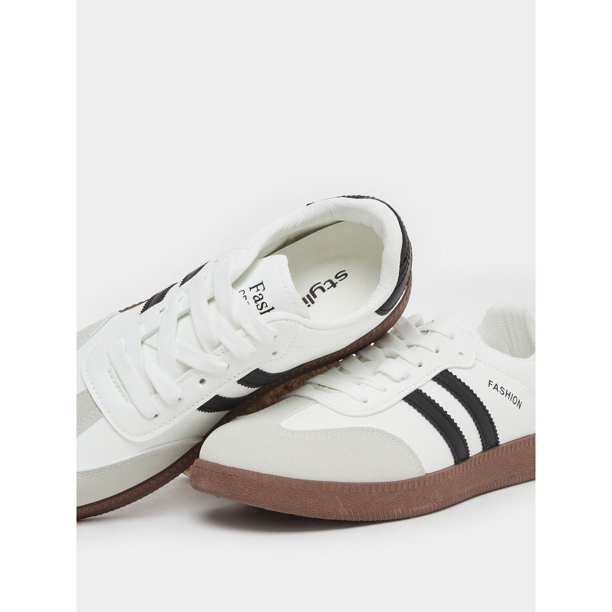 Styli Striped Lace Up Sneakers-women-shoes-sneakers-image-3