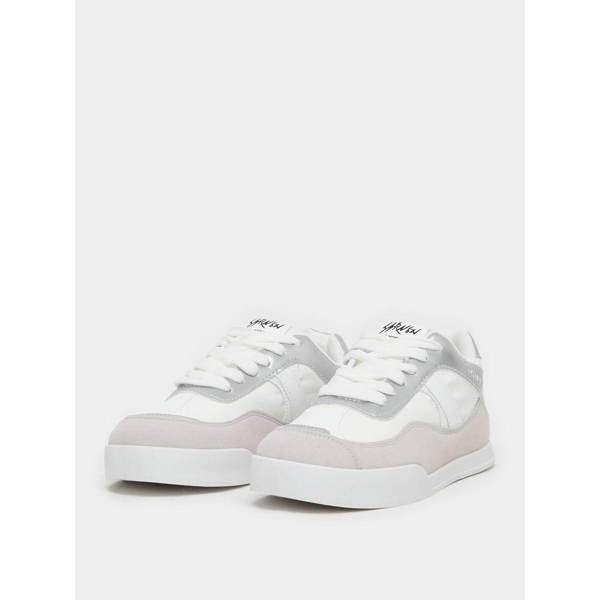 Styli Panelled Lace Up Flatform Sneakers-women-shoes-sneakers-image-2
