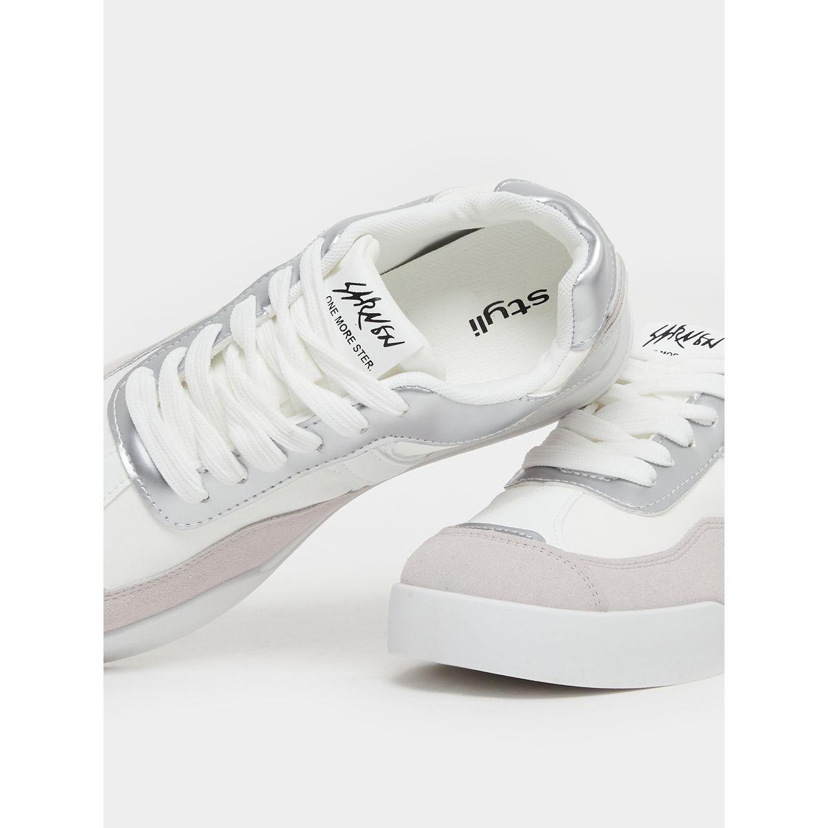 Styli Panelled Lace Up Flatform Sneakers-women-shoes-sneakers-image-3