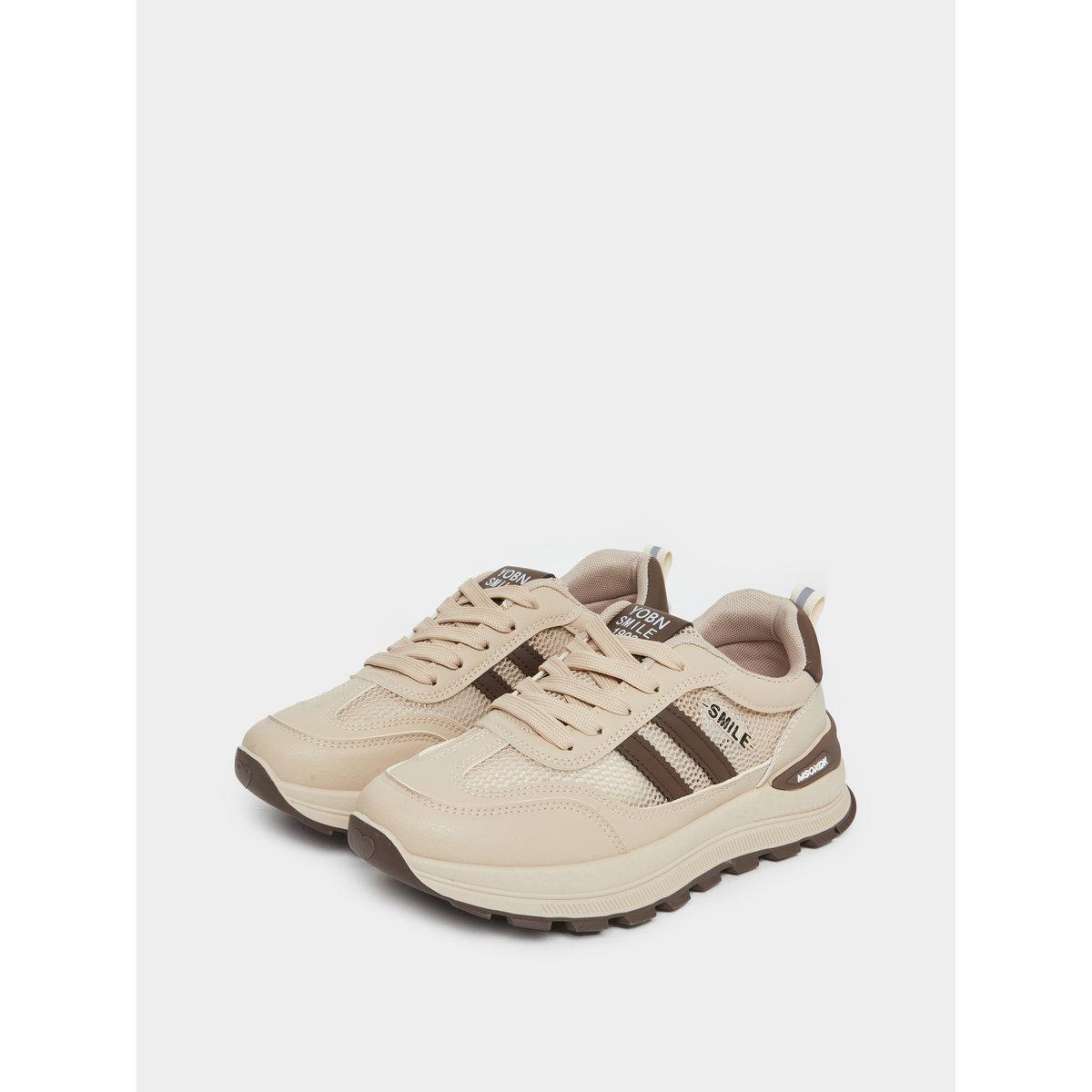 Styli Striped Lace Up Casual Sneakers-women-shoes-sneakers-image-2