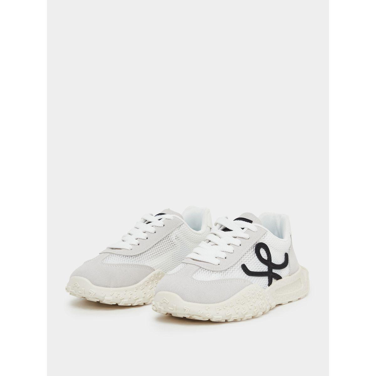 Styli Mesh Insert Panelled Lace Up Sneakers-women-shoes-sneakers-image-2