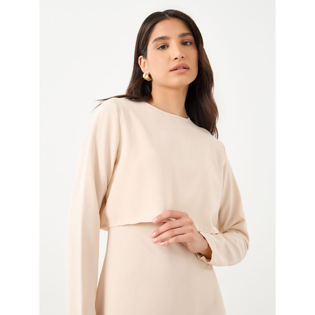 Styli Solid Round Neck Long Sleeve Maxi Dress-women-clothing-dresses-image-4