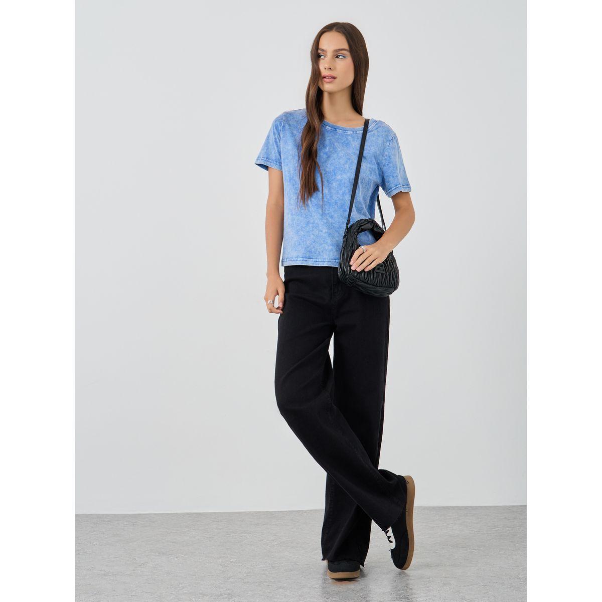 تيشيرت سادة بياقة دائرية وأكمام قصيرة-women-clothing-tshirts-image-2