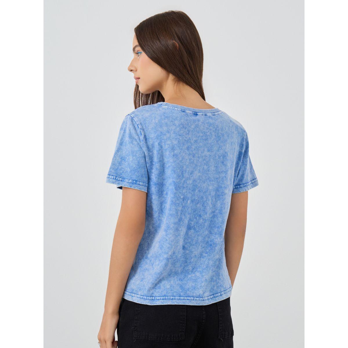 Styli Solid Acid Wash Round Neck T-Shirt-women-clothing-tshirts-image-4