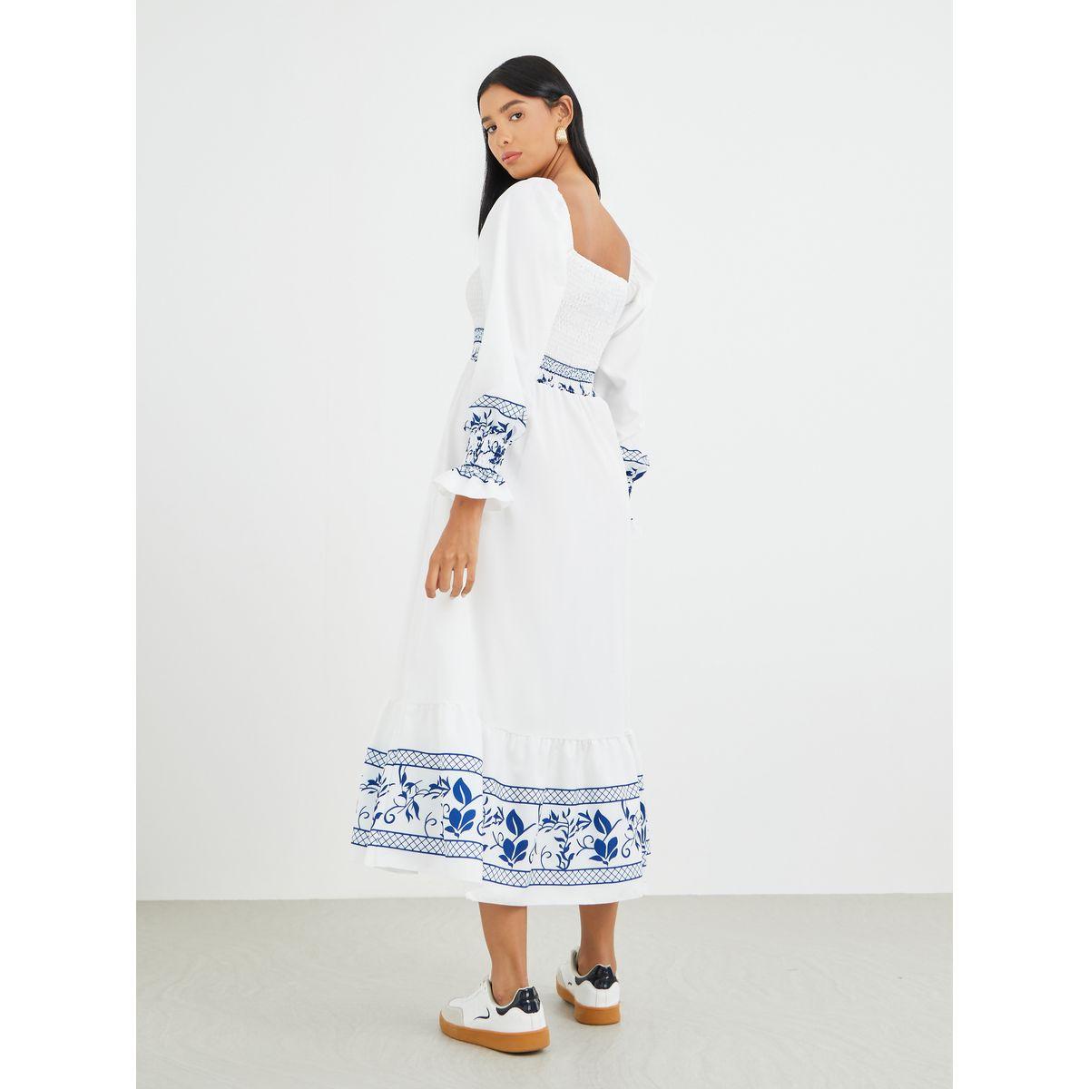 فستان ميدي مطبع بأكمام طويلة-women-clothing-dresses-image-5