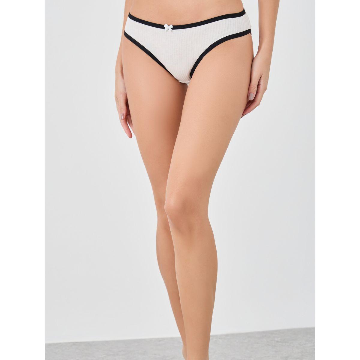 مجموعة من 4 سراويل داخلية بكيني بتفاصيل مُتباينة-women-clothing-lingerie-panties-image-3