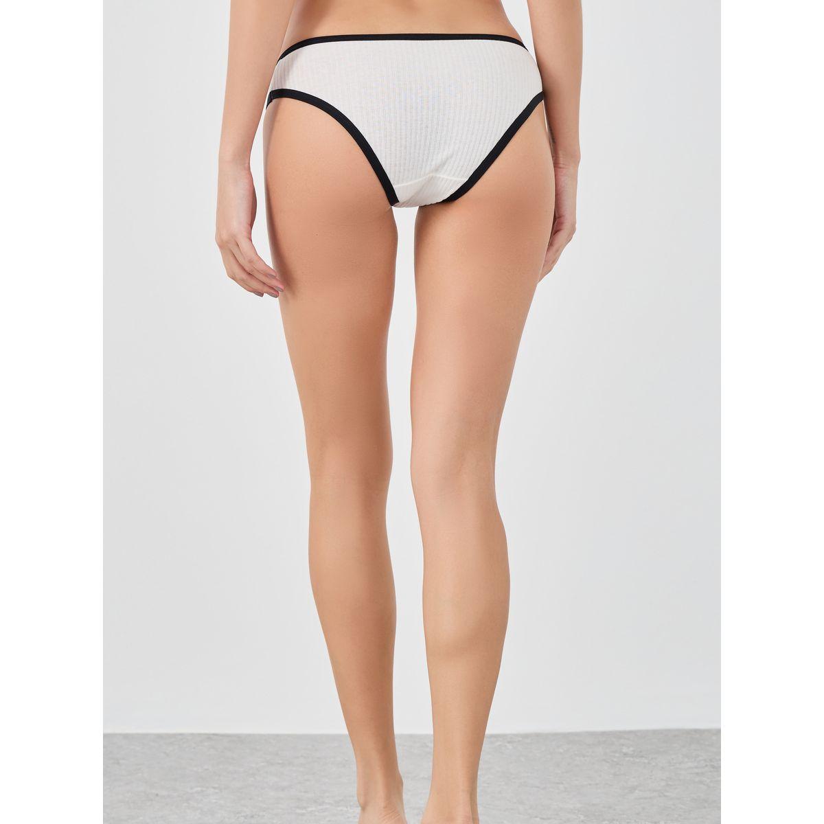 مجموعة من 4 سراويل داخلية بكيني بتفاصيل مُتباينة-women-clothing-lingerie-panties-image-5
