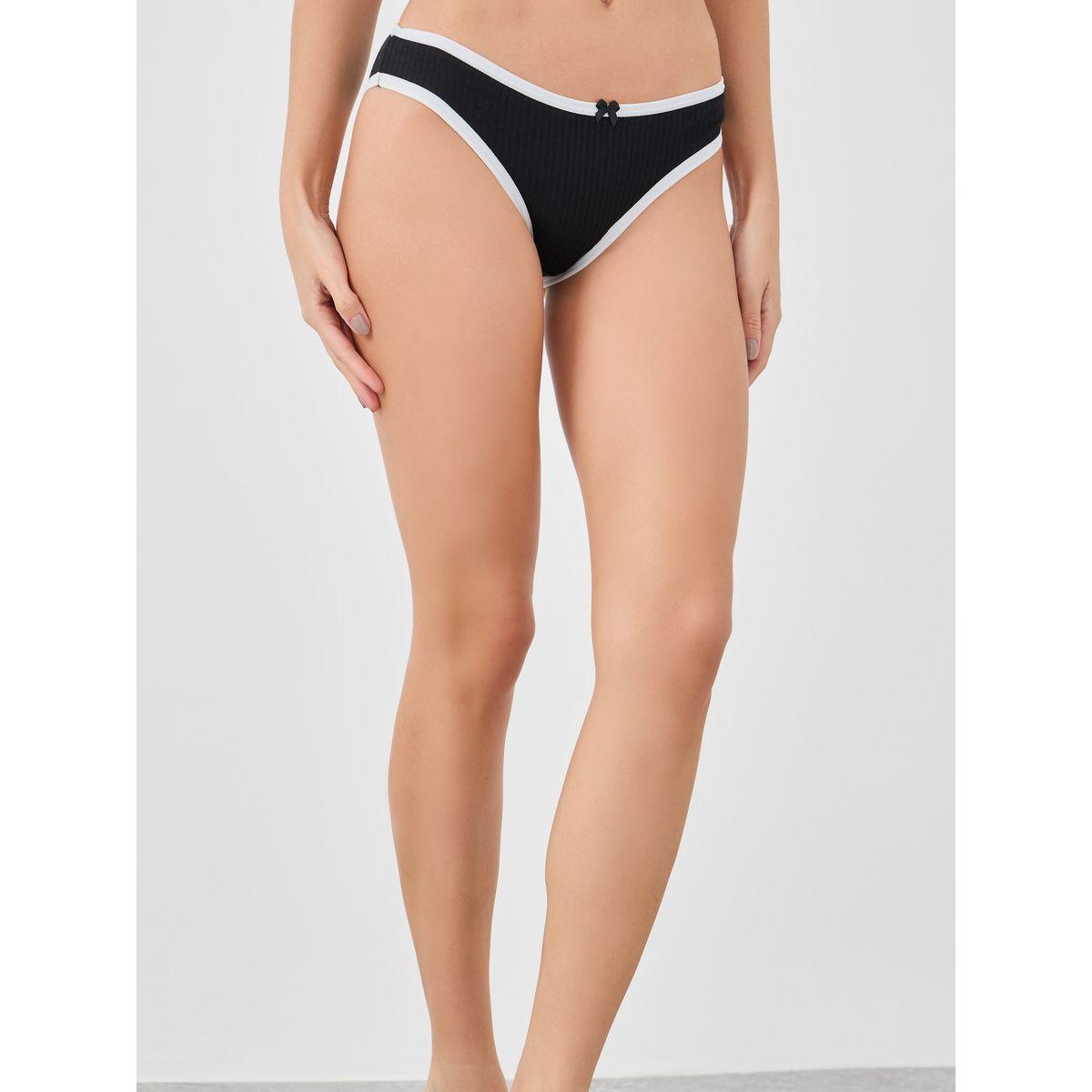 مجموعة من 4 سراويل داخلية بكيني بتفاصيل مُتباينة-women-clothing-lingerie-panties-image-6