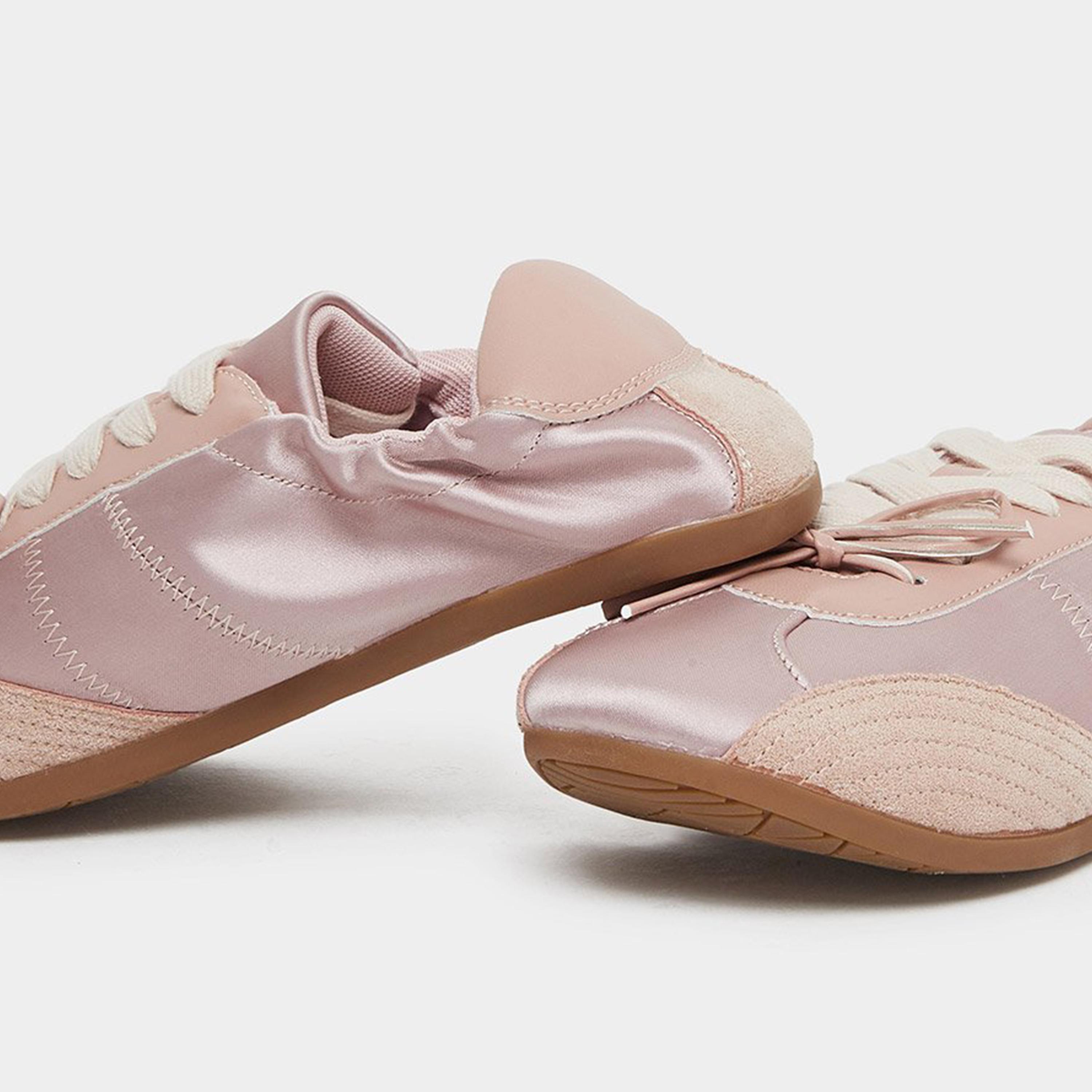 Styli Women Pink Satin Panel Chunky Sole Sneakers-women-shoes-sneakers-image-4