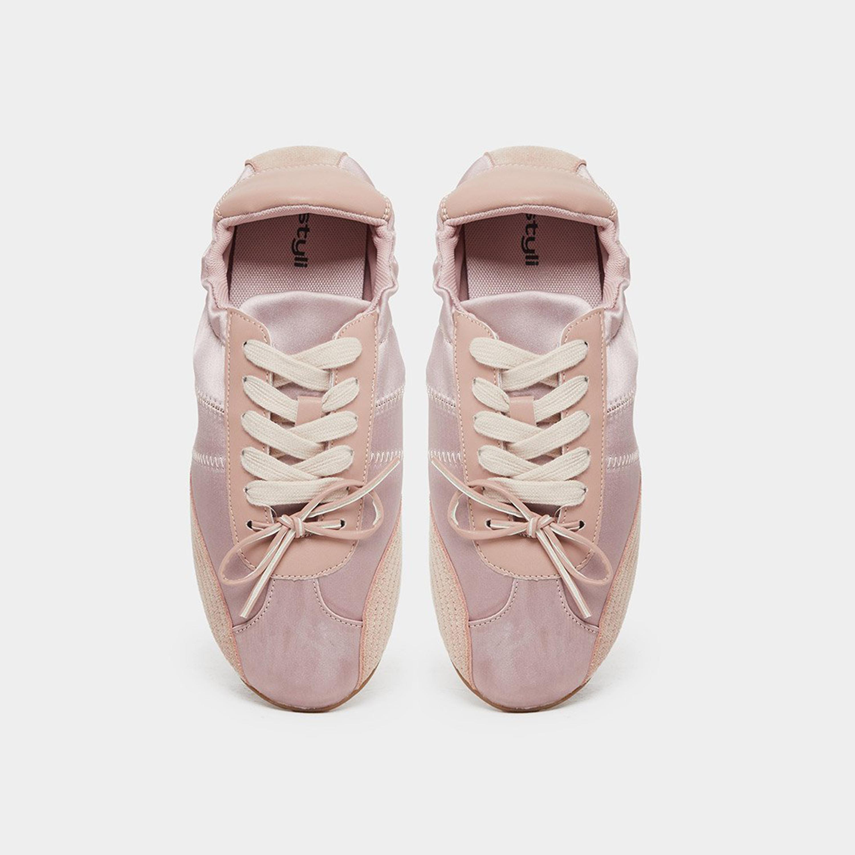 Styli Women Pink Satin Panel Chunky Sole Sneakers-women-shoes-sneakers-image-6