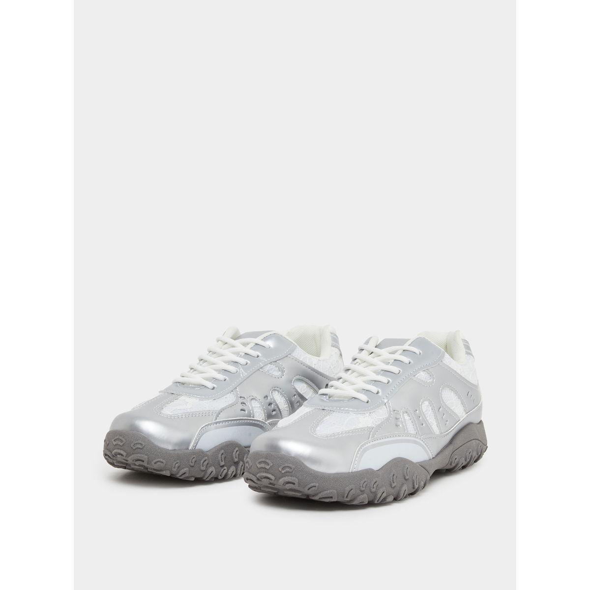 Styli Metallic Spike Sole Lace Up Sneakers-women-shoes-sneakers-image-2