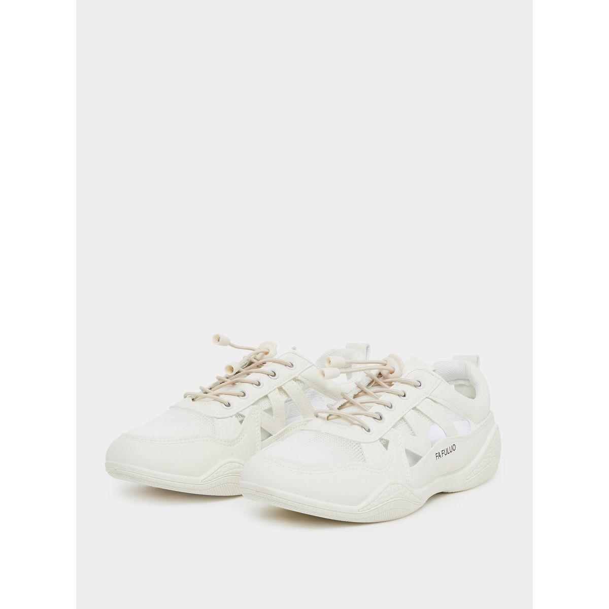 Styli Panelled Lace Up Sneakers-women-shoes-sneakers-image-2