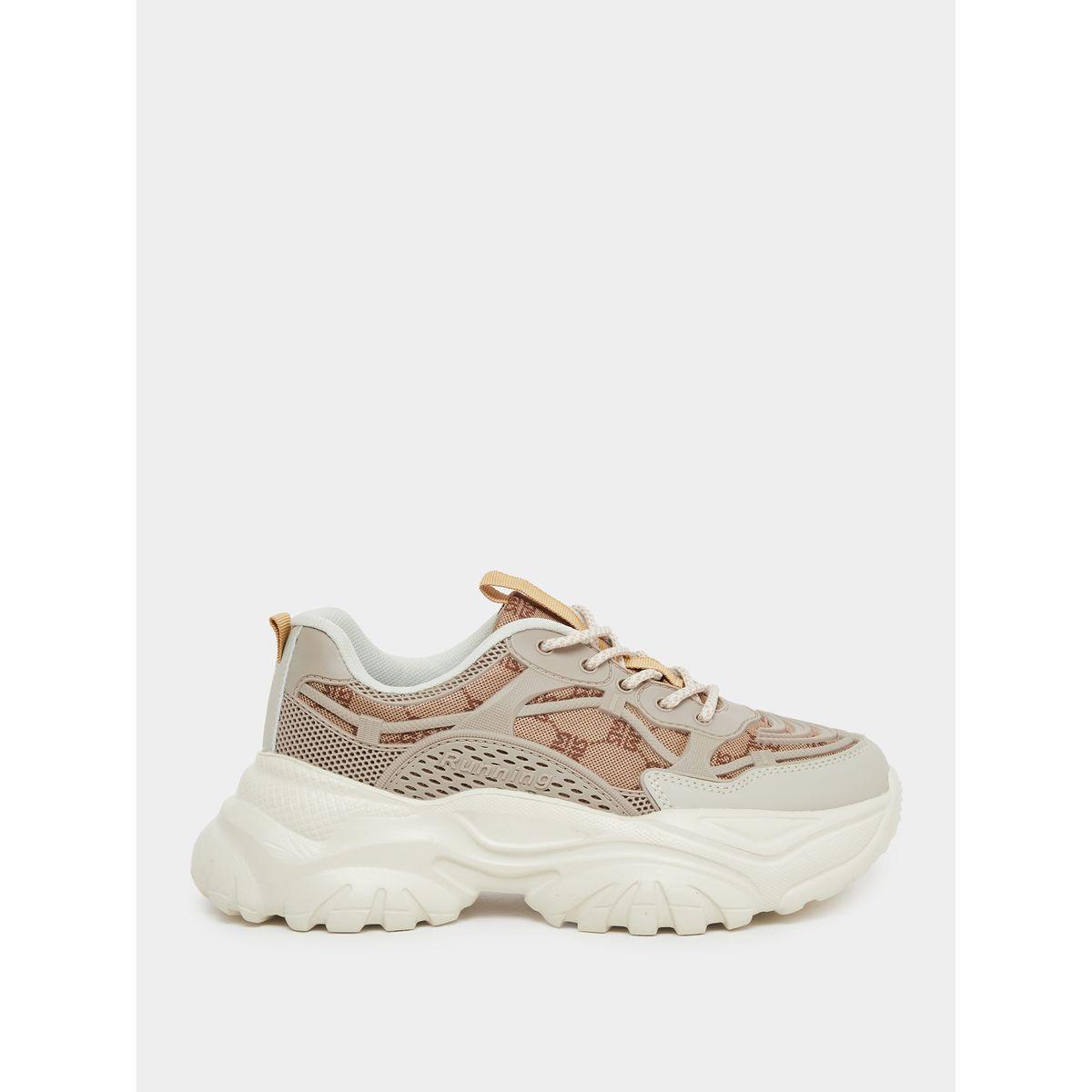 Styli Embroidered Lace Up Chunky Sole Sneakers-women-shoes-sneakers-image-1
