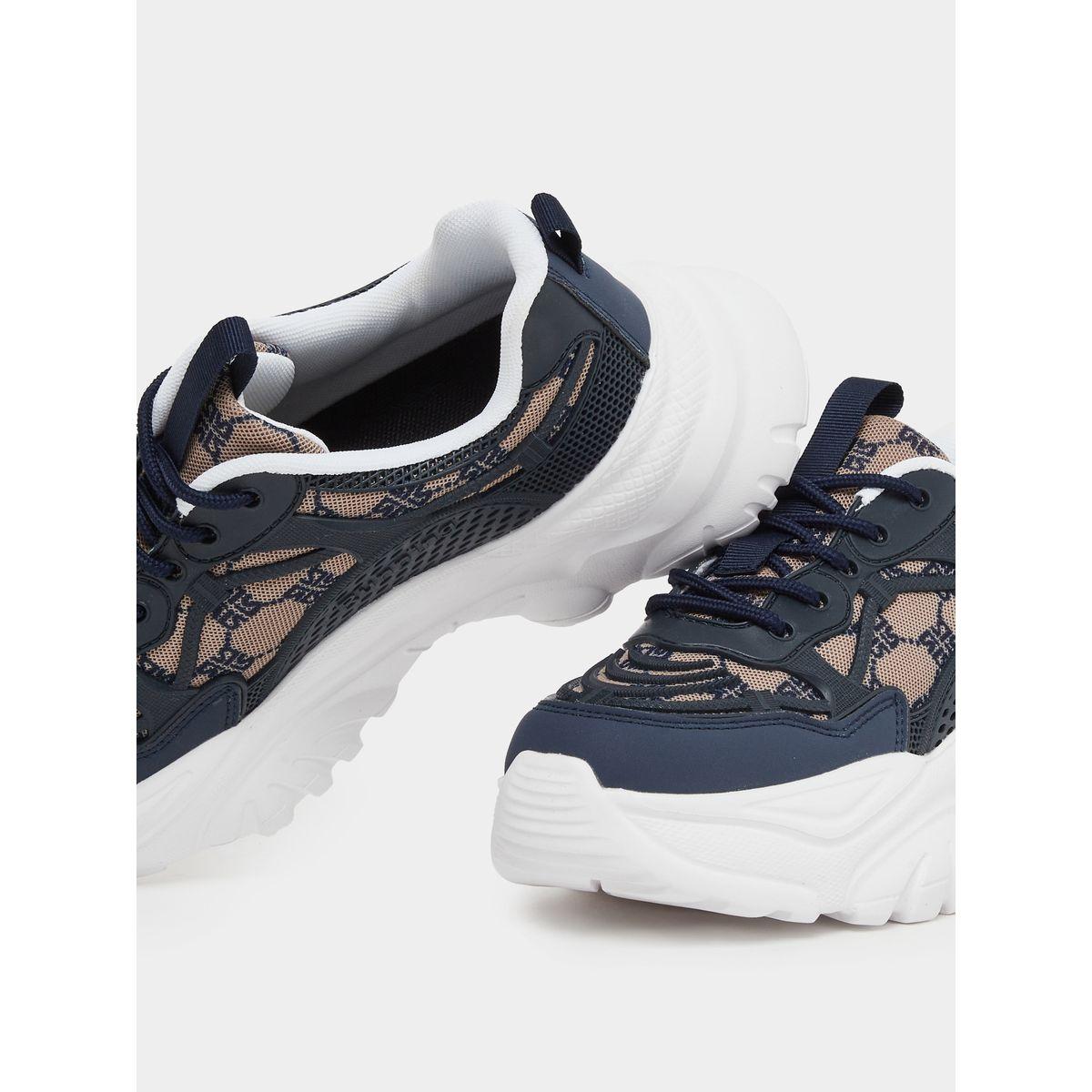 Styli Embroidered Lace Up Chunky Sole Sneakers-women-shoes-sneakers-image-3