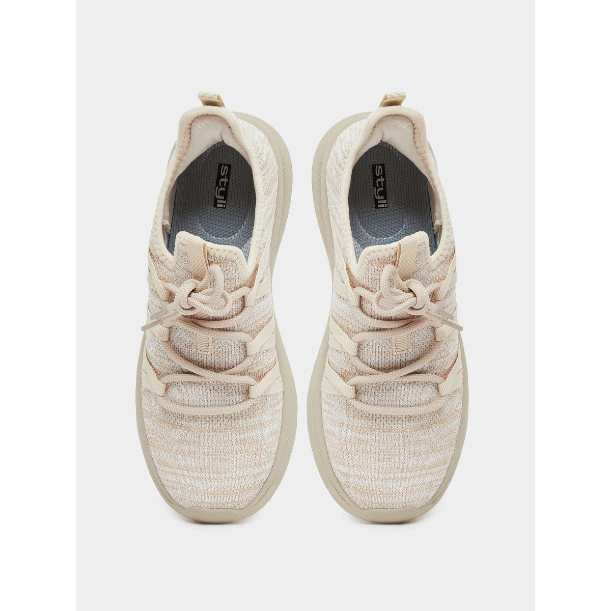Styli Melange Print Lace Up Sneakers-women-shoes-sneakers-image-5