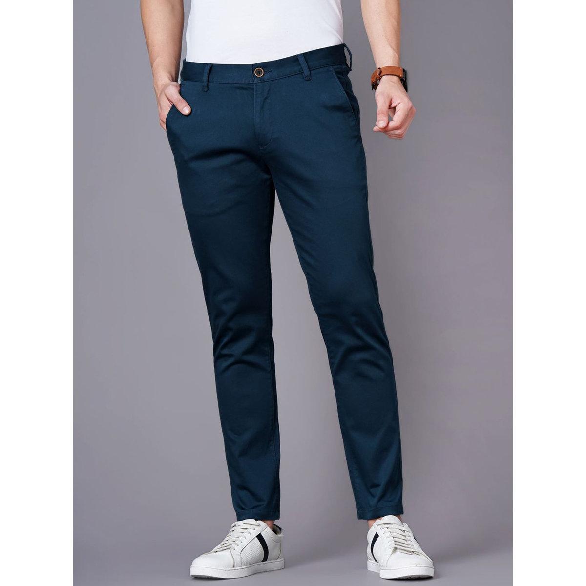 British Club Men Black Sim Fit Flat-Front Chinos-men-clothing-bottoms-trousersandchinos-trousers-image-1